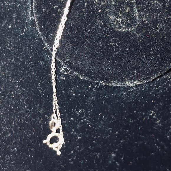 Pave heart necklace. Faux diamond. 16” - Picture 4 of 4